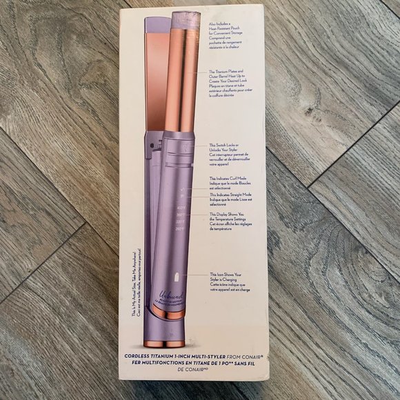 NEW CONAIR UNBOUND BEAUTY IN MOTION CORDLESS TITANIUM 1 INCH MULTI-STYLER PURPLE - Picture 2 of 7
